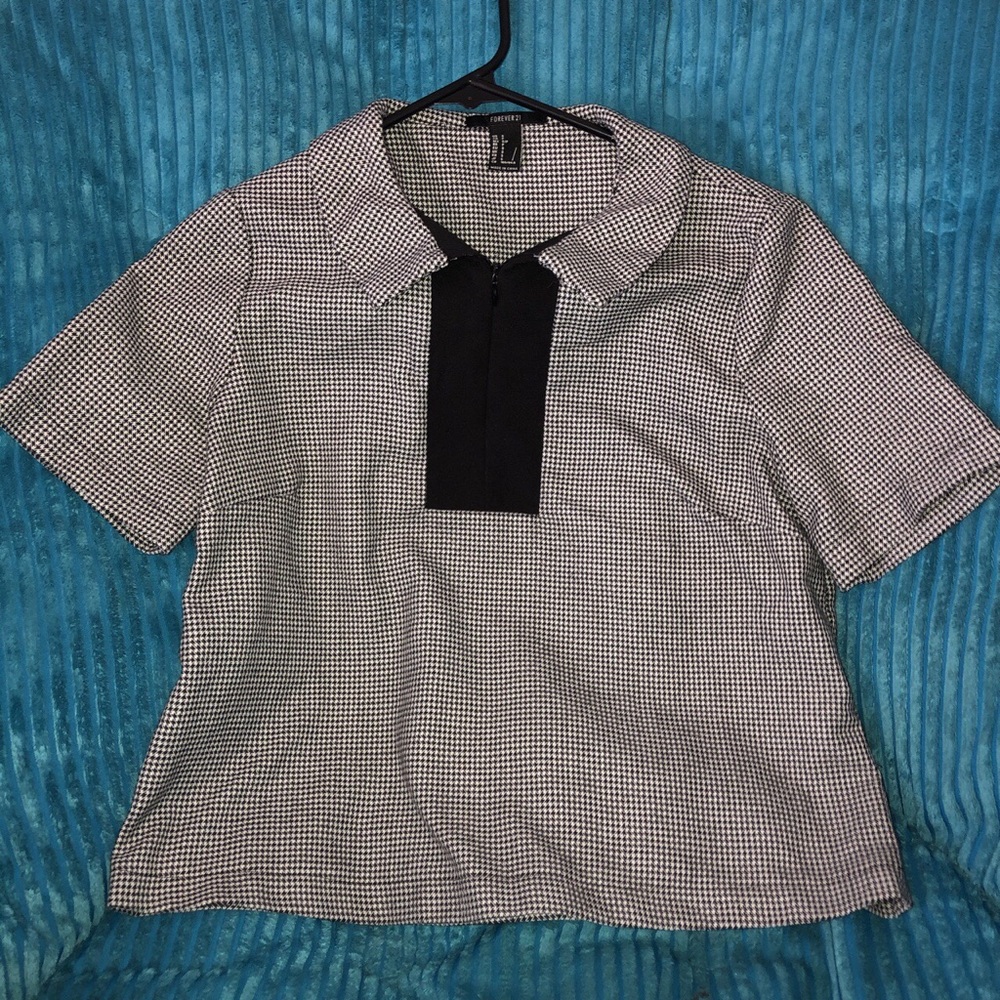 Forever 21 checker print crop top